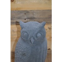 thumb-Gedetailleerde Oehoe uil van beton – tuindecoratie in kleur naar wens-2
