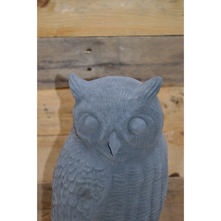 Gedetailleerde Oehoe uil van beton – tuindecoratie in kleur naar wens-2