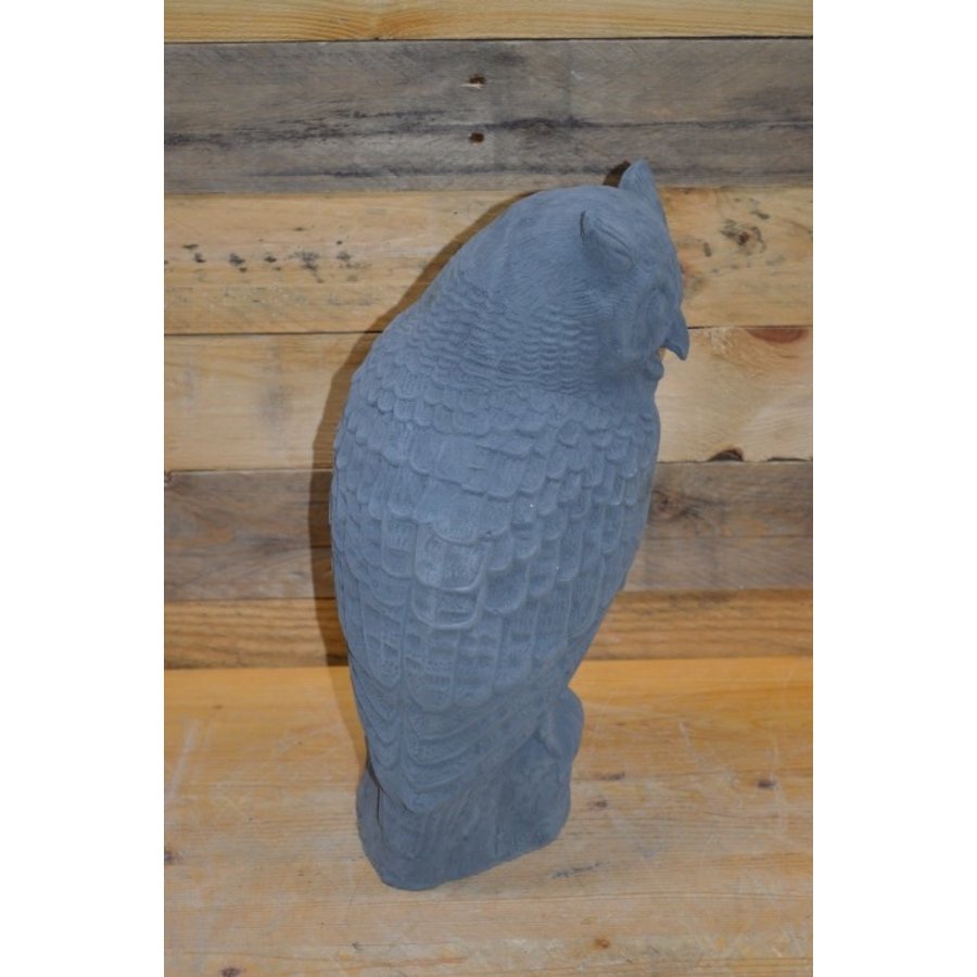 Gedetailleerde Oehoe uil van beton – tuindecoratie in kleur naar wens-3