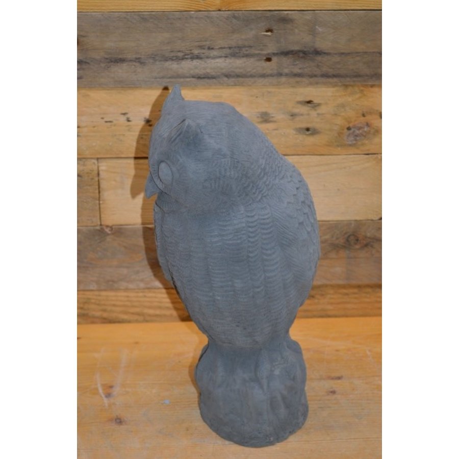 Gedetailleerde Oehoe uil van beton – tuindecoratie in kleur naar wens-5