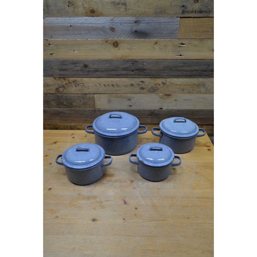 Blauwe emaille pannen 4 stuks-2