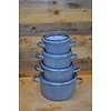 LoodsVol, Tweedehands Blauwe emaille pannen 4 stuks