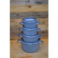 thumb-Blauwe emaille pannen 4 stuks-1