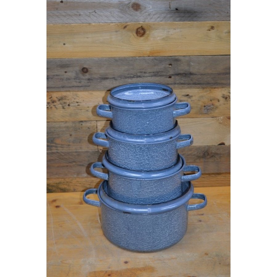 Blauwe emaille pannen 4 stuks-1