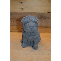 thumb-Lieve zittende Shar-Pei van beton – tuinbeeld of cadeautje voor jong en oud-1