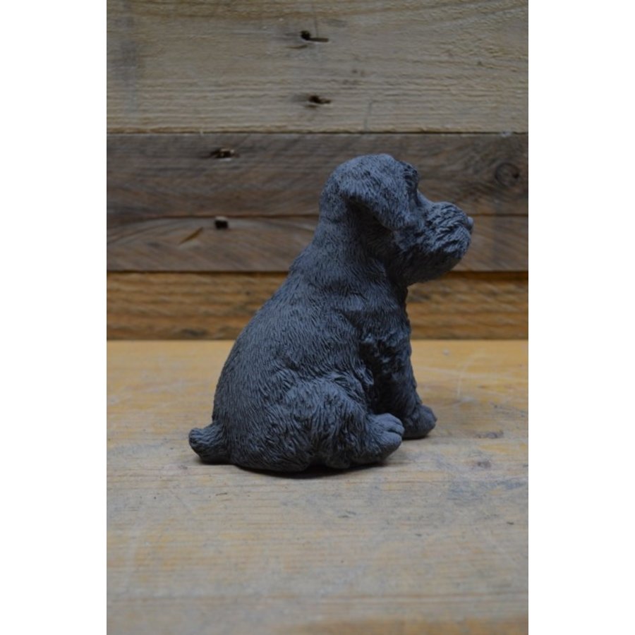 Zittende Schnauzer van beton – decoratief tuinbeeld of voor binnen-5