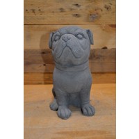 thumb-Kleine zittende Buldog van beton – decoratief beeldje of cadeautje-2