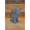 LoodsVol, Tuinbeelden Zittende Engelse Bulldog puppy van beton – tuinbeeld of aandenken