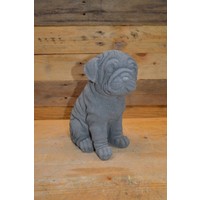 thumb-Zittende Engelse Bulldog puppy van beton – tuinbeeld of aandenken-1
