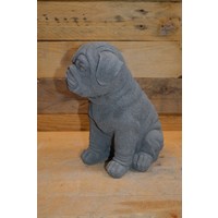 thumb-Zittende Engelse Bulldog puppy van beton – tuinbeeld of aandenken-2