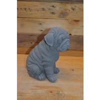 thumb-Zittende Engelse Bulldog puppy van beton – tuinbeeld of aandenken-5