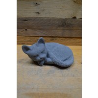 thumb-Schattige slapende kat van beton – compact beeld voor binnen of tuin-1