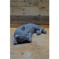 thumb-Grote slapende kat van beton – sfeervol beeld voor tuin en interieur-2