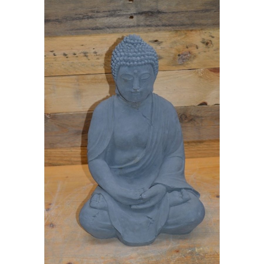 Shiva Boeddha van beton in gebed – oosterse decoratie voor huis en tuin-1