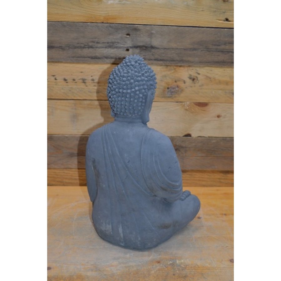 Shiva Boeddha van beton in gebed – oosterse decoratie voor huis en tuin-3