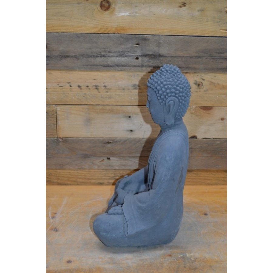 Shiva Boeddha van beton in gebed – oosterse decoratie voor huis en tuin-4
