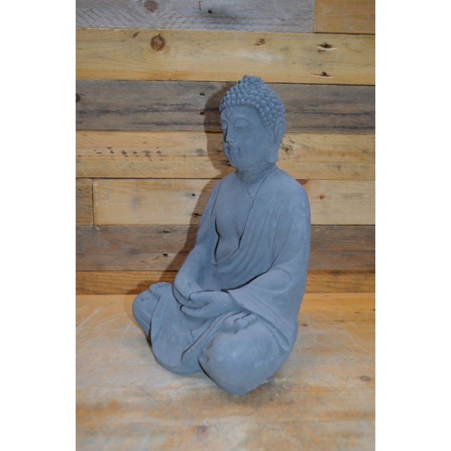 Shiva Boeddha van beton in gebed – oosterse decoratie voor huis en tuin-5