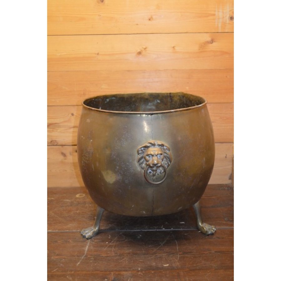 Antiek koperen kolenbak-2