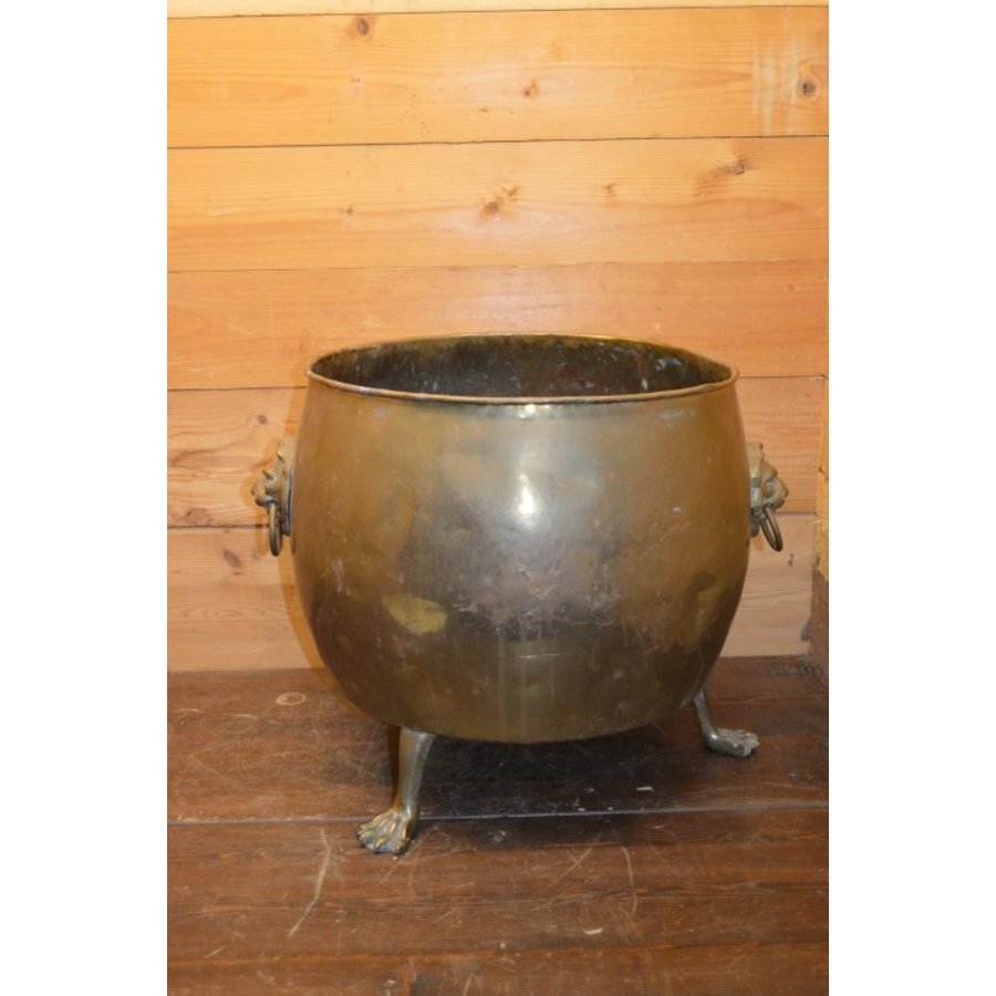 Antiek koperen kolenbak-3