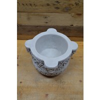 thumb-Bloempot met leeuwenkopjes van beton-3