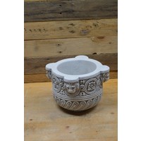 thumb-Bloempot met leeuwenkopjes van beton-4