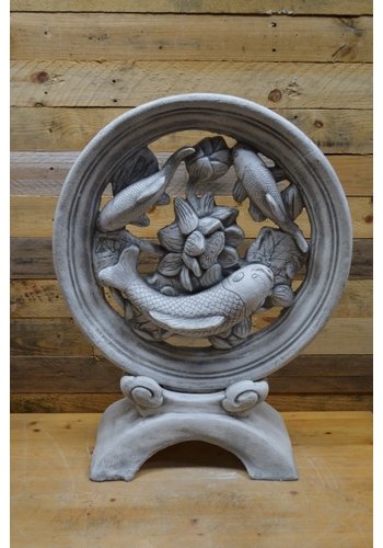 Betonnen beeld koiwiel moeder met jongen 