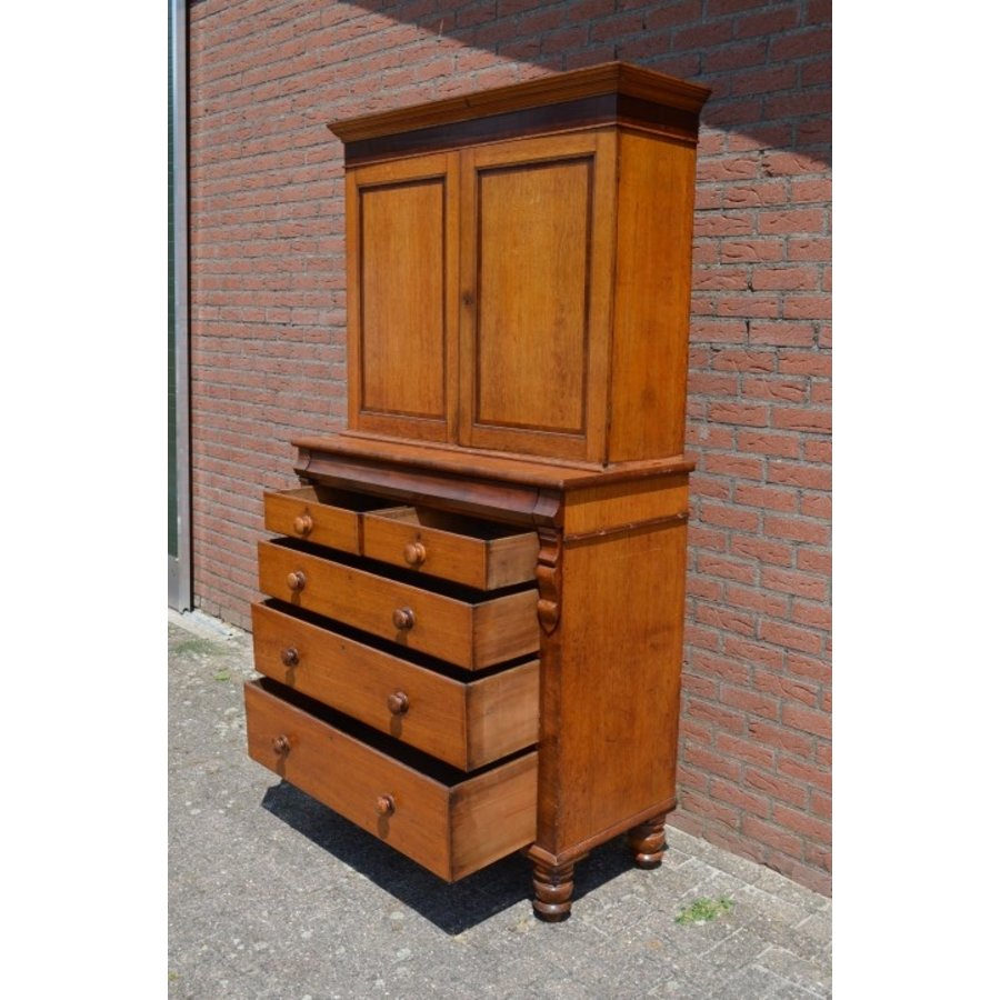 Antiek eiken kast │ 2 delig │ Loodsvol.com - Loodsvol.com