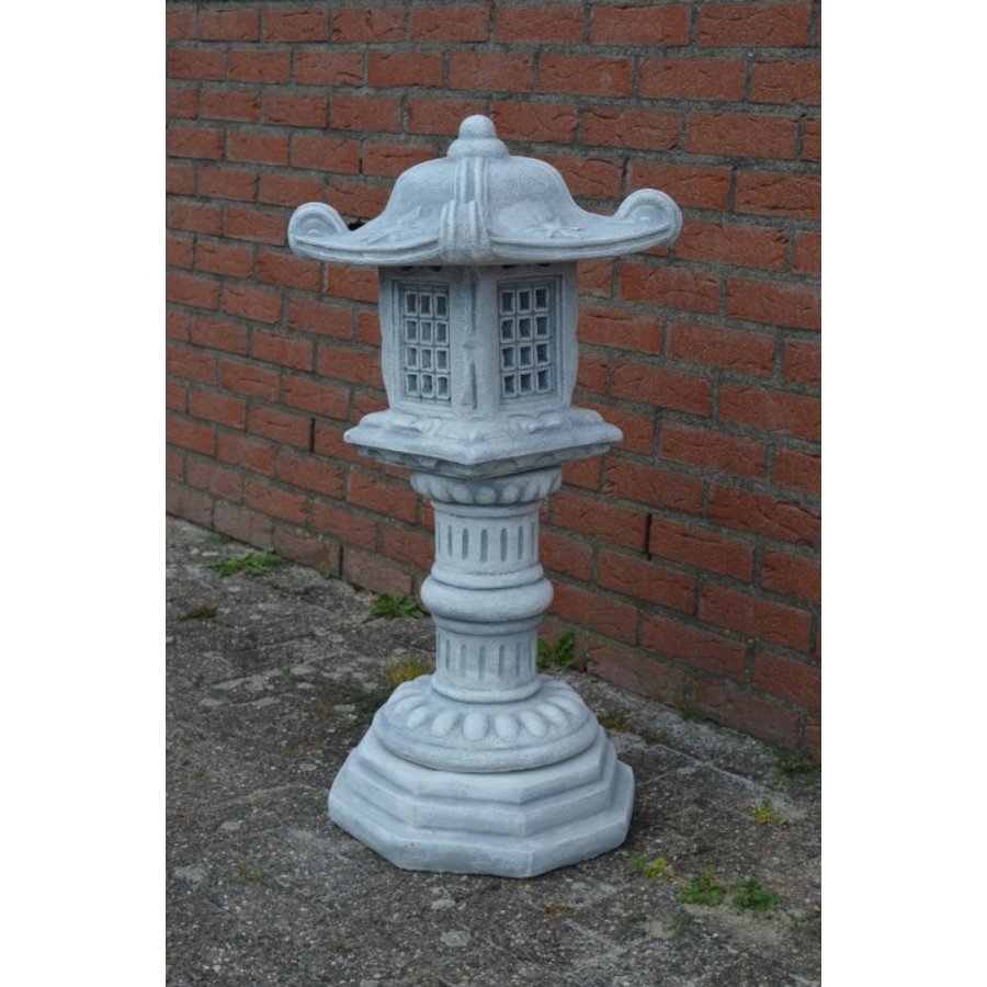 Betonnen Japanse lantaarn – decoratief tuinbeeld zonder verlichting-3