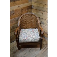 thumb-Antieke dames fauteuil met bamboe details-2