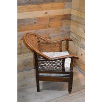 thumb-Antieke dames fauteuil met bamboe details-4