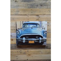 thumb-Canvas schilderij van Amerikaanse auto in Cuba-1