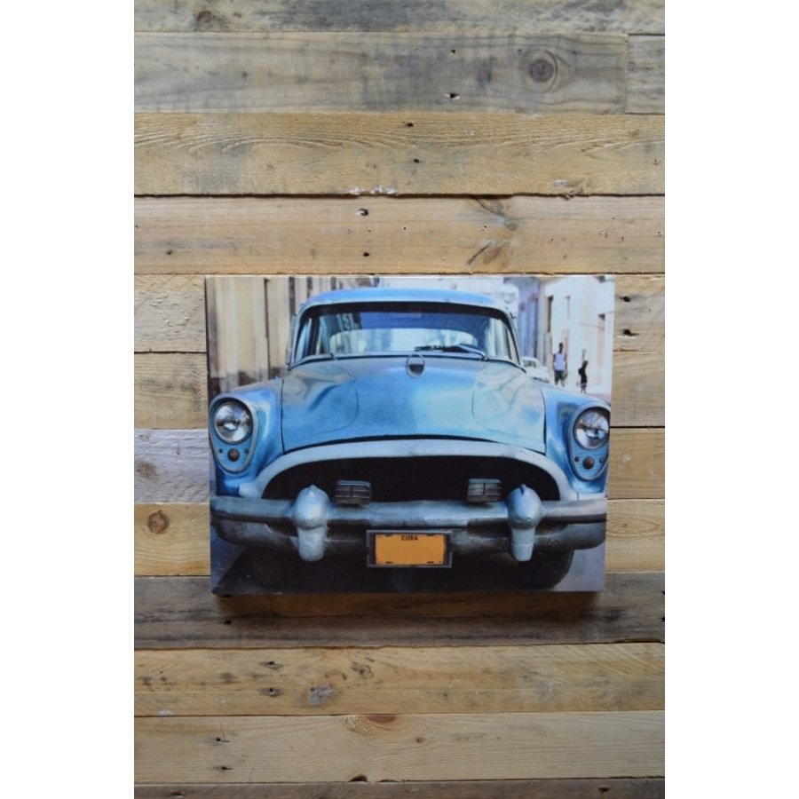 Canvas schilderij van Amerikaanse auto in Cuba-1