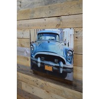 thumb-Canvas schilderij van Amerikaanse auto in Cuba-3