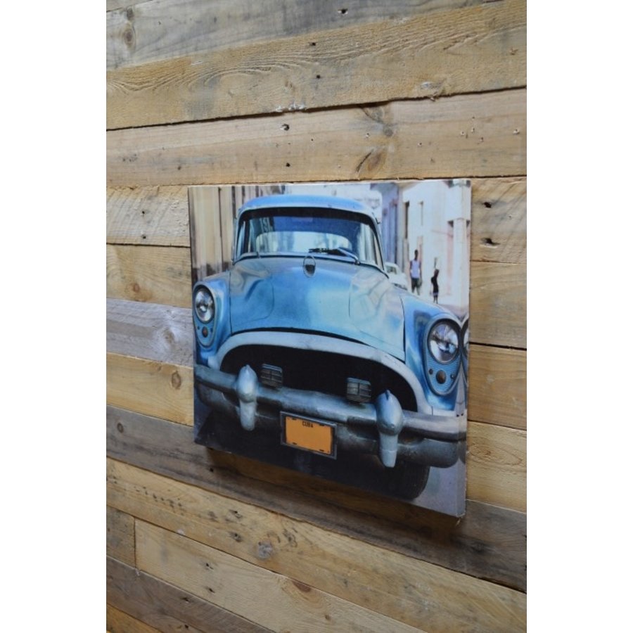 Canvas schilderij van Amerikaanse auto in Cuba-3
