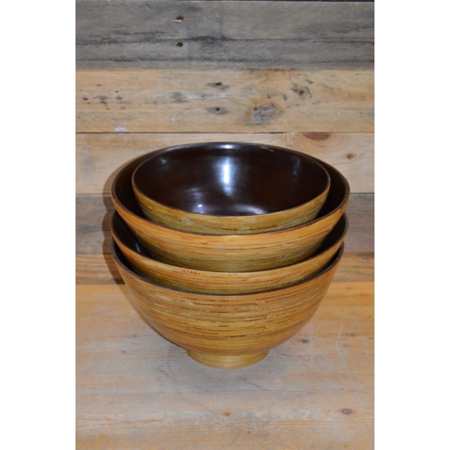 Set van 4 oosterse bamboe schalen-1
