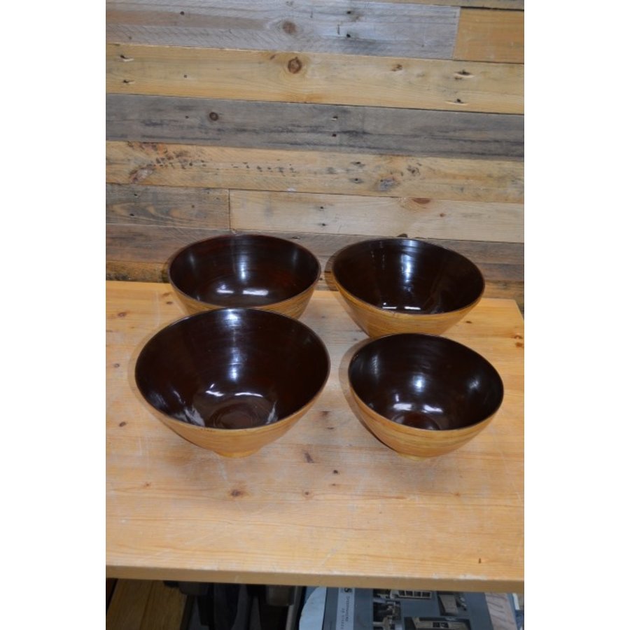 Set van 4 oosterse bamboe schalen-2