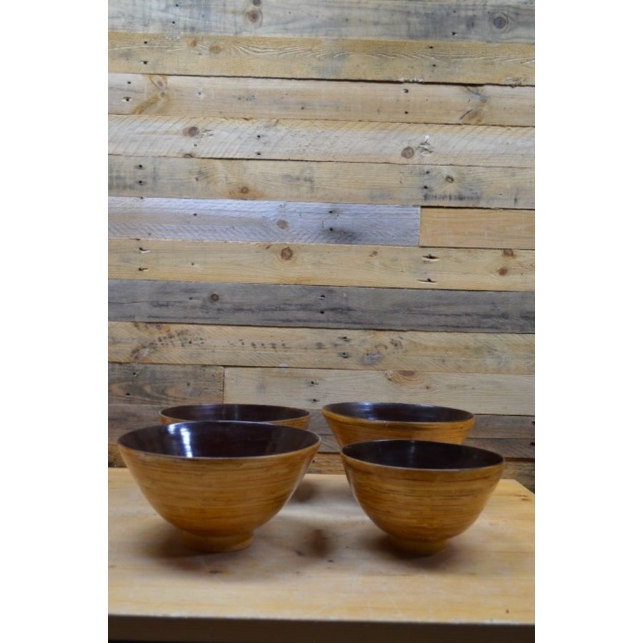 Set van 4 oosterse bamboe schalen-3