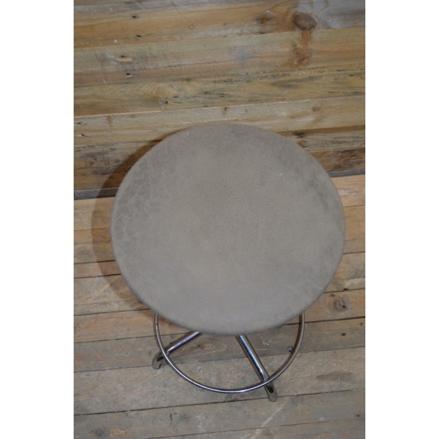Retro Brabantia zitkruk met gestoffeerde zitting-3