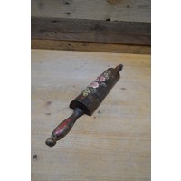 thumb-Brocante houten handdoekrekje met bloemmotief-2