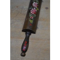 thumb-Brocante houten handdoekrekje met bloemmotief-3