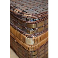 thumb-Gevlochten picknickmand met inhoud – Picknickkoffer met handvaten-3