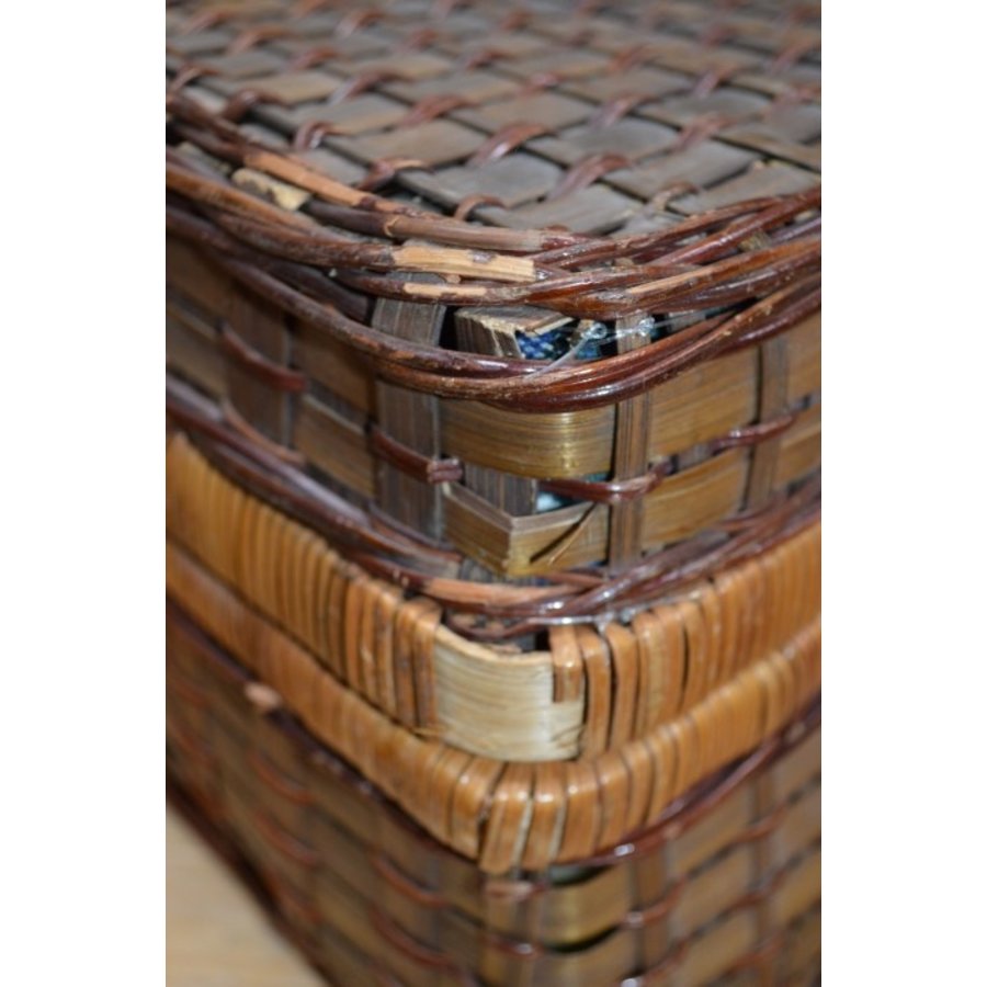 Gevlochten picknickmand met inhoud – Picknickkoffer met handvaten-3
