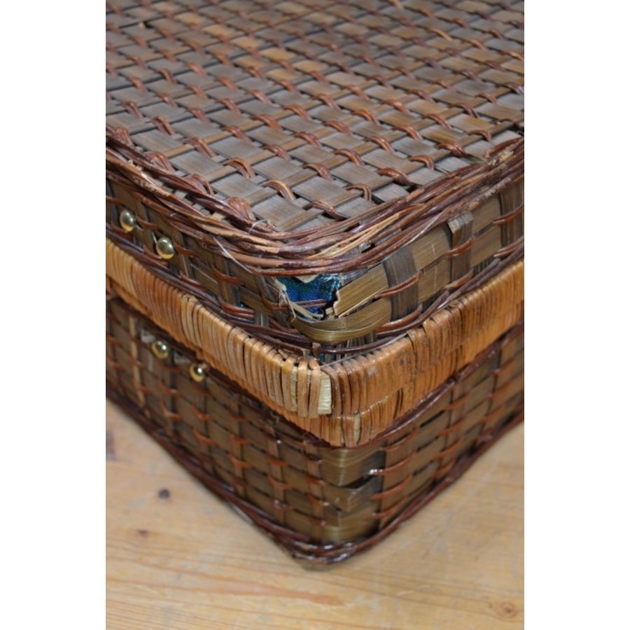 Gevlochten picknickmand met inhoud – Picknickkoffer met handvaten-6