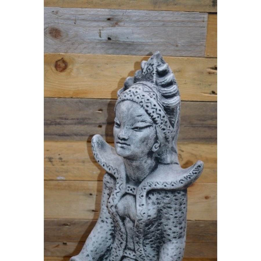 Betonnen Shiva Boeddha in kleermakerszit met pot – tuinbeeld voor sfeer en decoratie-5