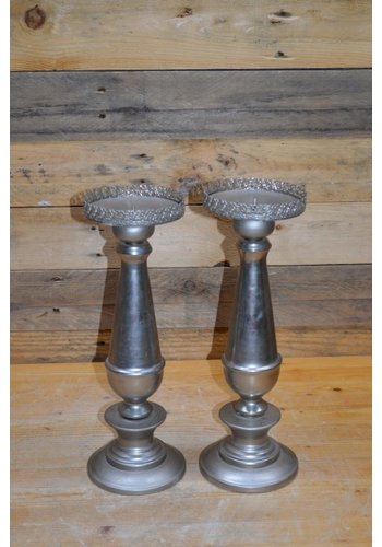 Metalen kandelaars set van 2 