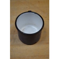 thumb-Blauwe emaille beker met zwarte rand-4