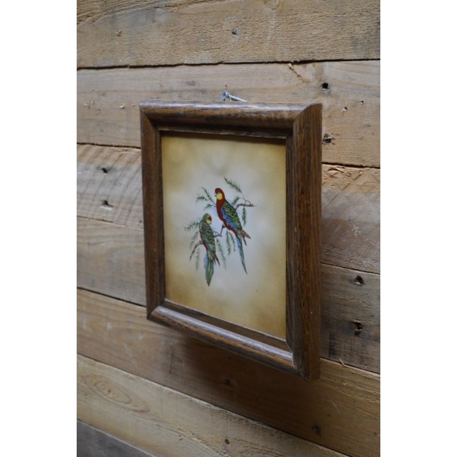 Tegelschilderij met papegaaien-3