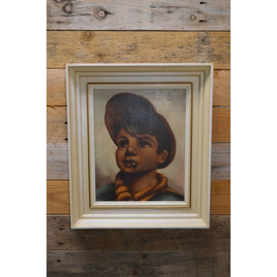 Schilderij jongen met sigaret-1