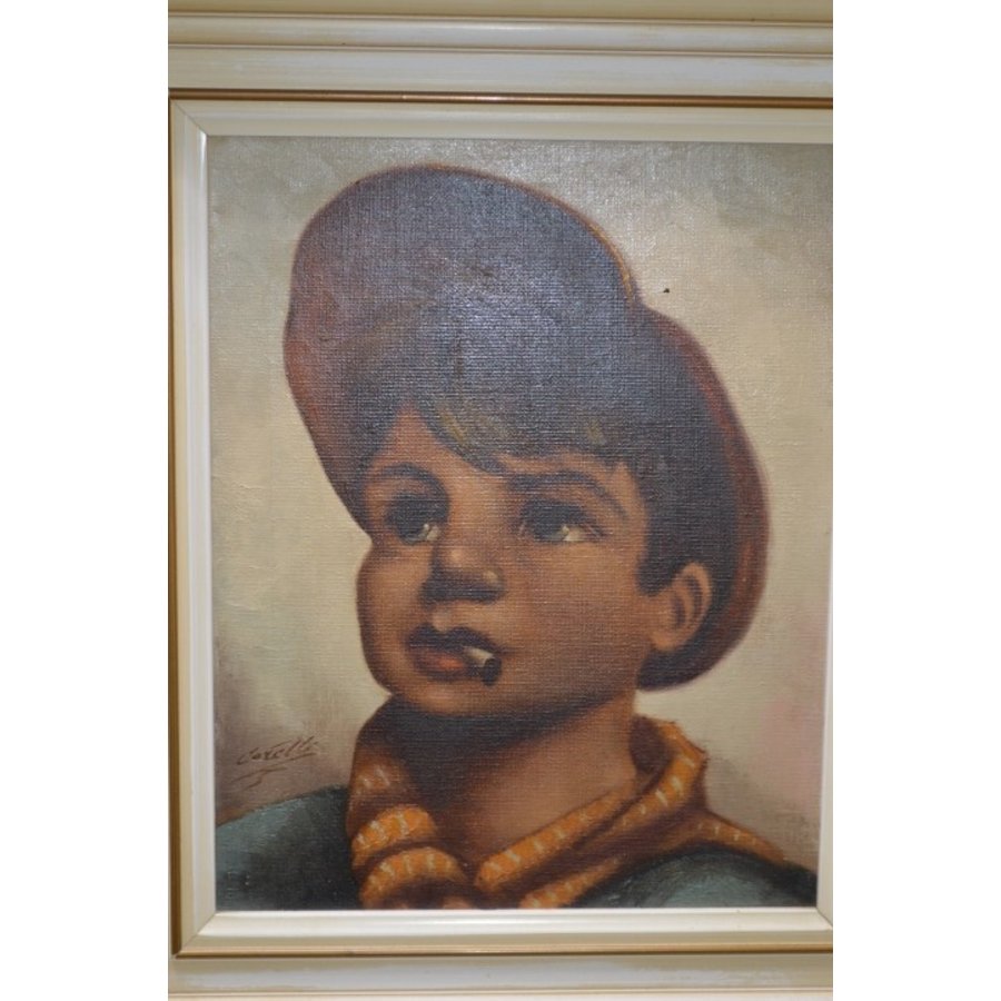 Schilderij jongen met sigaret-4