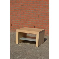 thumb-Vierkant bijzettafeltje eiken whitewash met glazen schap – decoratief en praktisch-3